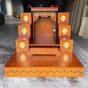 Combo bàn thờ thần tài 48cm gỗ sồi nga BTĐ457