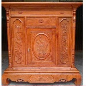 Tủ thờ 1m07 đục sen gỗ hương BTĐ498