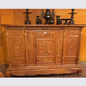 Tủ thờ 1m97 tứ linh gỗ hương BTĐ495