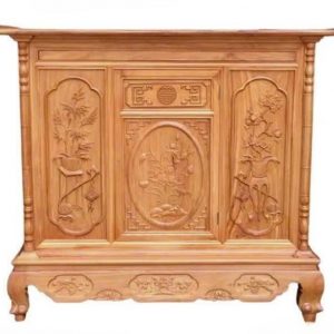 Tủ thờ 1m53 đục hoa gỗ gõ BTĐ506