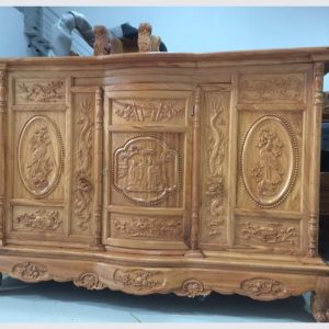 Tủ thờ 1m75 tứ linh gỗ gõ BTĐ509