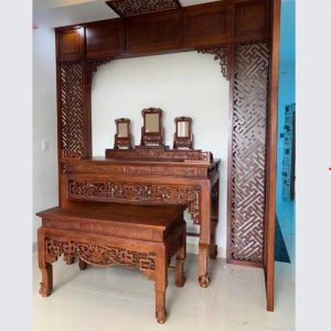 Bàn thờ nhị cấp 1m75 gỗ gụ BTĐ534