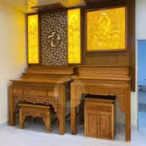 Bàn thờ nhị cấp 1m07 gỗ gõ BTĐ531