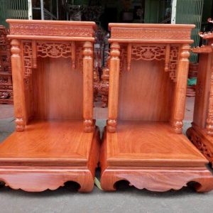 Bàn thờ thần tài 61cm mái bằng gỗ hương BTĐ606