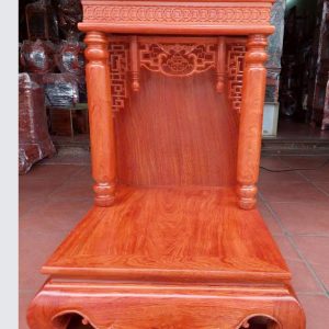 Bàn thờ thần tài 68cm mái bằng gỗ hương BTĐ605