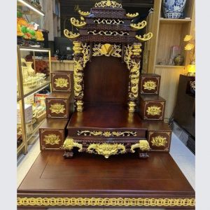 Combo bàn thờ thần tài 48cm gỗ gụ BTĐ614