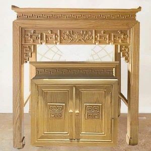 Bàn thờ triện sen 1m07 gỗ sồi nga BTĐ476