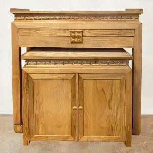Bàn thờ chữ thọ 1m27 gỗ sồi nga BTĐ475
