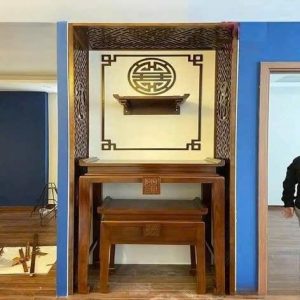 Bàn thờ chữ thọ 1m27 gỗ sồi nga BTĐ487