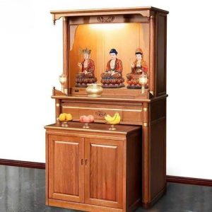 Bàn thờ nhị cấp 1m07 gỗ sồi nga BTĐ479