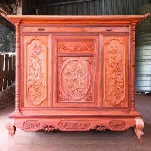 Tủ thờ 1m53 đục hoa gỗ hương BTĐ504