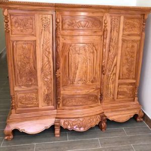 Tủ thờ 1m75 đục hoa gỗ hương BTĐ499