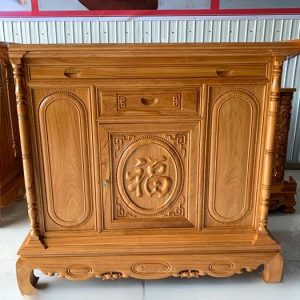 Tủ thờ 1m27 chữ phúc gỗ gõ BTĐ507