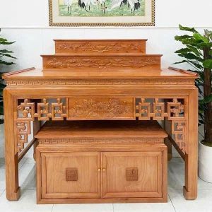 Bàn thờ tam cấp 1m75 gỗ gõ BTĐ522