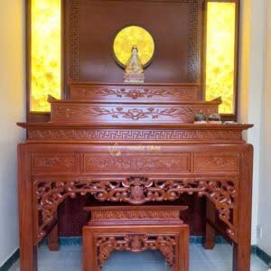 Bàn thờ tam cấp 1m97 gỗ hương BTĐ521