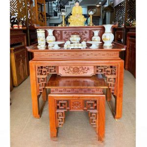 Bàn thờ nhị cấp 1m27 gỗ hương BTĐ529