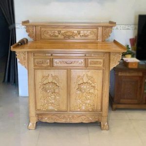 Bàn thờ nhị cấp 1m27 gỗ gõ BTĐ528