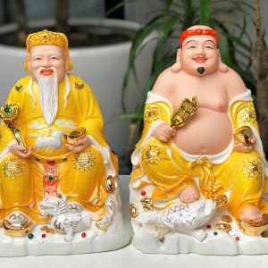 Tượng Thần Tài Thổ Địa Sứ Vàng Thỏi Vàng BTĐ556