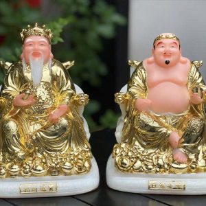 Tượng Thần Tài Thổ Địa Thỏi Vàng Sứ Vàng BTĐ554