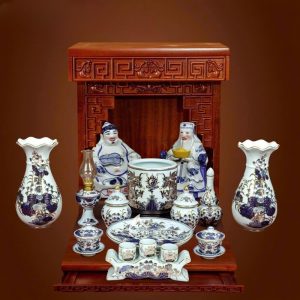 Đồ Thờ Men Lam Cung Đình Vẽ Tay (1m75 – 2m17) BTĐ574