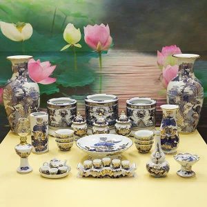 Đồ Thờ Bát Tràng Vàng 24K Vẽ Kỹ (1m75 – 2m17) BTĐ571