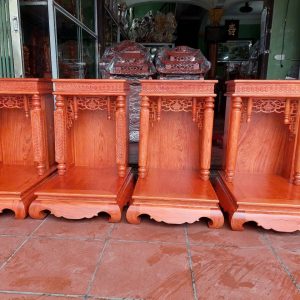 Bàn thờ thần tài 61cm mái bằng gỗ hương BTĐ602