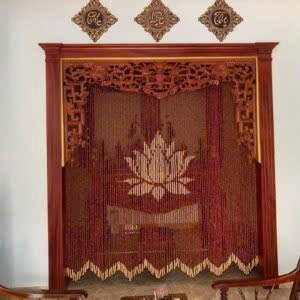 Rèm hạt gỗ hoa sen BTĐ587