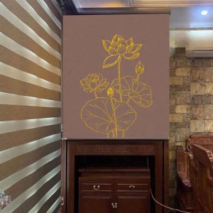 Rèm che bàn thờ xuyên sáng hoa sen BTĐ591