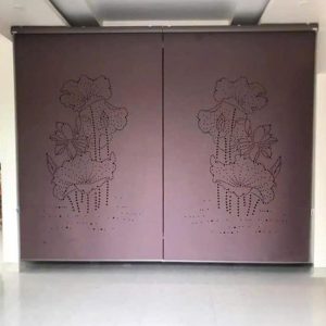 Rèm vải che bàn thờ khắc laze hoa sen BTĐ595