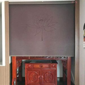 Rèm vải che bàn thờ khắc laze hoa sen BTĐ600