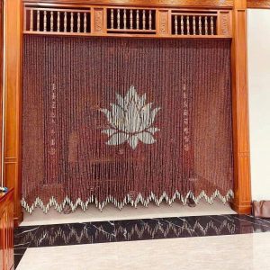 Rèm hạt gỗ hoa sen BTĐ584