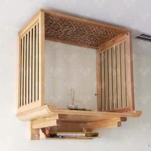 Bàn thờ treo 69p chân cụt gỗ sồi BTĐ700