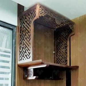 Bàn thờ treo 81p chân triện gỗ sồi BTĐ699