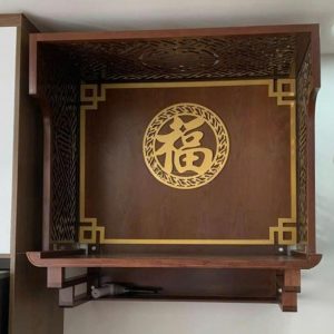 Bàn thờ treo 89p chân thang gỗ sồi BTĐ691