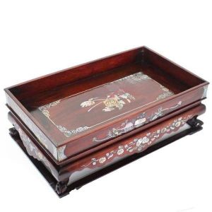 Khay trà 60cm khảm trai gỗ hương BTĐ656