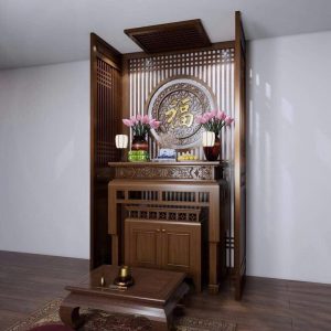 Mẫu vách ngăn phòng thờ BTĐ679