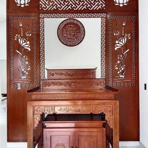 Mẫu vách ngăn phòng thờ BTĐ676
