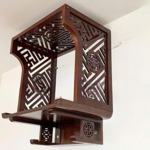 Bàn thờ treo 81p chân triện gỗ sồi BTĐ706