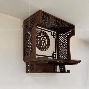 Bàn thờ treo 81p chân triện gỗ sồi BTĐ693