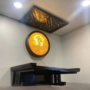 Bàn thờ treo 81p chân triện gỗ gụ BTĐ717