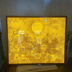 Tranh trúc chỉ chữ nhật 40x50  hoasen BTĐ768
