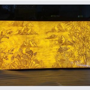 Tranh trúc chỉ chữ nhật 40x80 quê hương BTĐ767