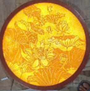 Tranh trúc chỉ tròn 51cm BTĐ723