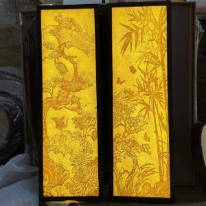 Tranh trúc chỉ đôi tùng trúc 41x127 BTĐ749