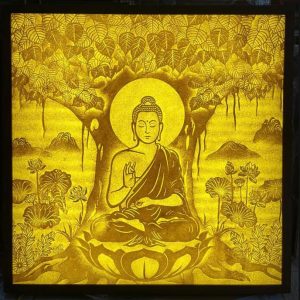 Tranh trúc chỉ Phật vuông 50x50 BTĐ763