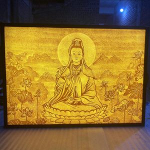 Tranh trúc chỉ Quan Âm Bồ Tát 60x80 BTĐ760