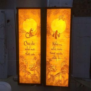 Tranh trúc chỉ đôi 41x107 câu đối BTĐ775